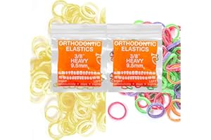 LA MIERE Latex Dual Pack 3/8inch heavy Intraoral Elastic Bands Orthodontic Elastics Dental Rubber Bands, braces, tooth gap MADE IN US (Heavy(6.5oz), 3/8'' 9.5mm)