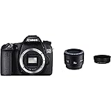 Canon EOS 70D mit EF 50mm f/1.8 II und Gegenlichtblende ES-62 W Kamera (20,2 MPCMOS-Sensor, 19 AF-Kreuzsensoren) schwarz