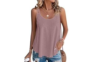 DUOEASE Camisetas de Tirantes Mujer Cuello Crew Moda Camiseta Sin Mangas Elegant Verano Tshirt