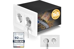 Elder Welder® Coffre Fort Secret | Maintenant avec la fonction de Fausse Prise | Petit Coffre-Fort Discret avec Clé | Mini Cache Mural Secret