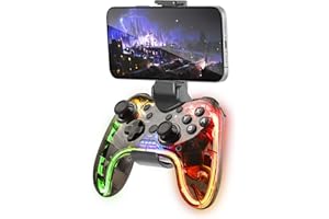 Mars Gaming MGP-BT, Gamepad Bluetooth 5.0, RGB Neon, Adapter Smartfona, Zyroskop i Wibracje Haptyczne, Joysticki Analogowe, Kontroler do Switcha, PC, Mac, Android, iOS, Raspberry Pi, PS3