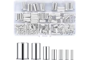 woshilaoDS 180 Pz Connettori a Testa Non Isolati, Boccole per Cavi Filo Connettore, Terminali a Crimpare Puntalino Capicorda a Crimpare, Manicotti Terminali Non Isolati, 4/6/10/16/25/35/50/70mm²