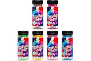‎HOPSER FOOD FUN Zuckerwatte Zucker Set 6 Sorten je 100g für Zuckerwatte Maschine AZO Frei Aromazucker Farbzucker Backen Dekorieren