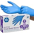 MED PRIDE Nitrile and Synthetic Vinyl Blend Exam Gloves, Medium 100, Powder Free, Latex Free, and Rubber Free, Single Use Protective Gloves, Non-Sterile for Medical, Kitchen, Cleaning and More