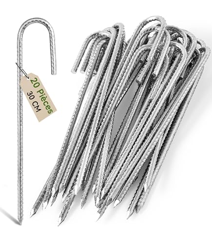 Lot de 8 Piquets de Tente en Acier galvanisé,piquets de Fixation avec