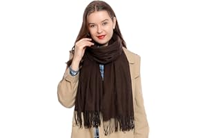DONDON Bufanda de invierno grande para mujer 185 x 65 cm liso suave y cálido