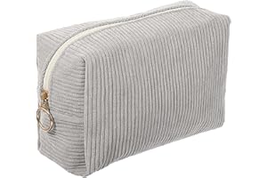 AOZUO Schminktäschchen Klein, Frauen Reise Kosmetiktasche mit Reißverschluss großem Fassungsvermögen Make up Tasche Reisezubehör Organizer, Multifunktional Makeup Tasche für Damen(Grau)