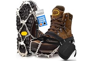 ALPEN BEARS Crampons de qualité supérieure pour chaussures de montagne avec 19 crampons en acier inoxydable - Pour la neige et la glace - Crampons d'hiver pour chaussures - Chaînes de chaussures pour la randonnée - Grödel pics à glace