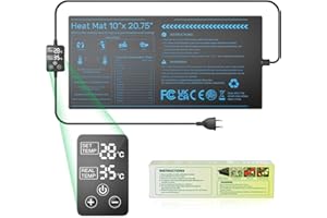 Zyncove Heizmatte für Sämlinge mit Zwei Anzeigen, 20 x 10 Zoll großer beheizbarer Propagator wasserdichte Heizmatte für Sämlinge für die Keimung von Paprika- und Tomatensämlingen