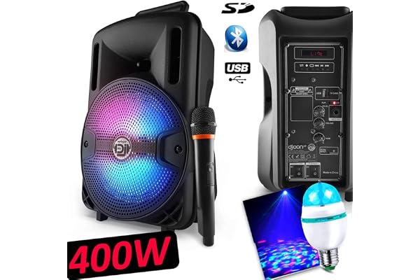 Enceinte sur batterie KoolStar SPACER08 karaoke autonome 8" - 200W - USB/BT/SD + Micro + Tel