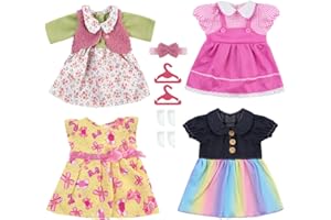 Aolso Ropa para Muñecas Bebé，4pcs Ropa para Muñecos Bebé，Conjunto de Ropa de Muñeca,Juego de Disfraz de Muñeca para Niños y Niñas,Accesorios para Muñeca Serie Arcoiris(No Muñecas)