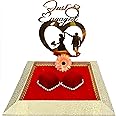 Unique Palette Beautiful Just Engaged Wedding Ring Platter Elegant Wedding Ring Platter with Design, Ideal for Marriage Decor and Engagement Ceremonies, Adding a Touch of Class to Your Special Moments