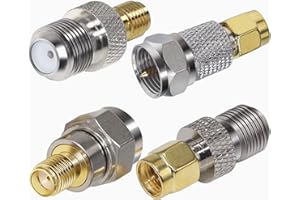 TUOLNK SMA to F Type Coax Connector Kit F to SMA Male to Female Coaxial Adapter Kit for WiFi Radios Antenna 4pcs