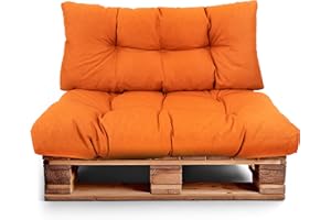 ‎BEST WOOL Best Wool Palettenkissen Set – Sitzkissen für Europaletten – Palettenpolster, Gefüllt mit Granuliertem Poulirette-Schaum – Inkl. Sitzkissen 120x80 +Rückenlehne 120x40