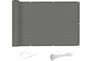 AXT SHADE Balcon Privacidad 75x500cm,Pantalla privacidad Balcon in HDPE,Proteger la intimidad y la Seguridad de los Balcones,con protección UV,Antracita