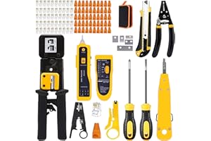 LUBEIN-BRAND LUBEIN CAT6 CAT5 Network d’Outils Réseau Cable Kit RJ45 d'outils Sertissage de Réparation d'Ordinateur, Professional Maintenance de Testeur de Câble LAN,Pince à Sertir de Fil RJ12(Noir)
