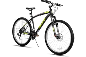 HH HILAND HILAND 26/27.5 Inch Mountain Bike, 18 Speed MTB with Dual Disc Brakes, Mountain Bike for Men Women, High Carbon Steel Frame Bicycle for Adult