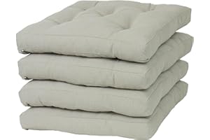 Viste tu hogar 4er Pack Stuhlkissen, 40x40x5 cm, Dreidimensionale Wirkung, 101% Polyester, Ideal für Esszimmer, Terrasse, Wohnzimmer und Restaurant, Farbe Leinen Beige