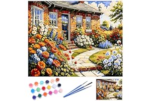 QIUQI Dipingere con i Numeri Adulti, Paesaggio Quadri da Dipingere Numerati con Pennelli Pittura a pigmento Acrilico Disegno, Paint by Numbers con Decora la Casa 40 x 50 cm (Senza Cornice)