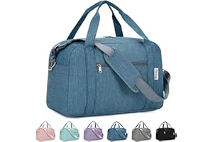 NARWEY para Easyjet Airlines Bolsa de Cabina 45X36X20 Bolsa de Viaje Plegable Debajo del Asiento con Bolsillo húmedo Equipaje Nocturno Mujeres Hombres 25L (Azul Marino)
