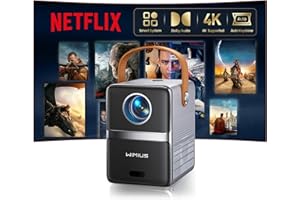 Mini Proyector Portatil 4K【Netflix Oficial/Dolby】 WiMiUS Proyector 1080P FHD con Auto Keystone/E-Enfoque, Apps Integrada WiFi & Bluetooth, Projector Portable 4k Cine en Casa para Movil/PC/HDMI ARC