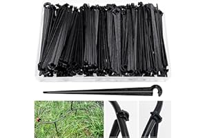 VooGenzek 100 Pièces Piquets de Support de Tuyau D'irrigation, D'irrigation D'égouttement Support, Irriging Drip Support Stakes, pour Tube d'égouttement 4/7mm, pour Potagers, Jardins, Parterres