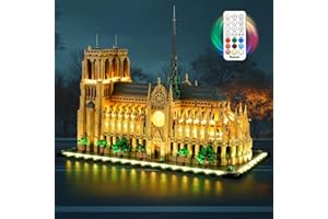 BRIKSMAX Zestaw oświetleniowy 2.0 do katedry Lego Notre Dame (wersja pilota) – innowacyjne oświetlenie LED kompatybilne z Lego Architecture 21061 – nie zawiera zestawu Lego