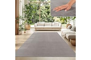 TT Home Tappeto Salotto Pelo Corto Monocolore Design Moderno Lavabile, Colore: Grigio, Dimensione:140x200 cm