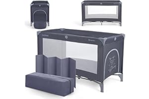 Kikka Boo Lettino da Campeggio SO GIFTED, Culla Neonato da Viaggio 120x60 cm, Fino a 15 kg, Pieghevole, Portatile e Compatto, Borsa da Trasporto, Blu Navy