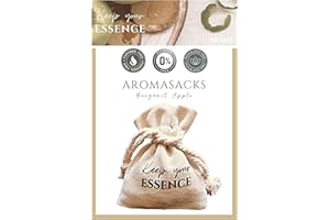 KEEP YOUR ESSENCE AROMASACKS Home - Ambientador Hogar para Armarios y Cajones. Aroma Bergamota y Manzana. Duración 8 semanas. Saquitos de Lino con Perlas Aromáticas. Esencia Natural 0% Alcohol. Bergamot Apple