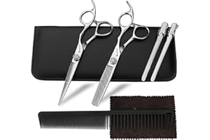 Sharonds - Forbici da parrucchiere, in acciaio inox, set di forbici da taglio per diradamento, ideali per parrucchieri/barbieri professionali o per uso domestico, sia per uomini che per donne, 15,2 cm