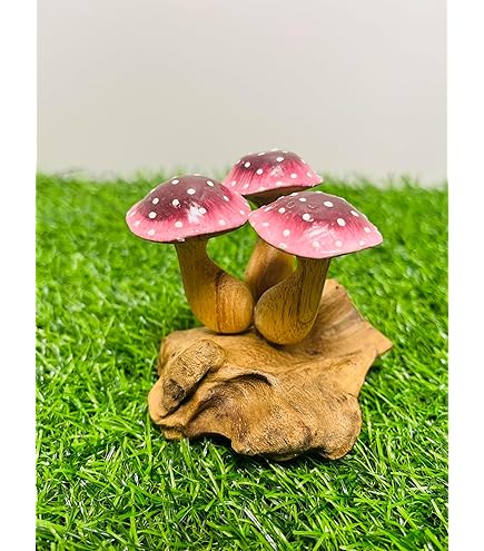 Artisan Large Twin Toadstool/Fungi Garden Ornament In Red And White - Foto 8