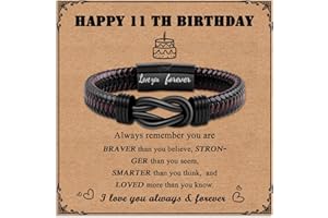Toplstud Birthday Gift for Boys - Boys Bracelet Leather Bracelets - Teenage Boy Gifts - Birthday Presents for Son Grandson Nephew