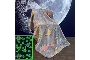 ‎SITUHAONAN Situhaonan Dinosaurier Decke Leuchtend Im Dunkeln Geschenke Jungs Kinder Kuscheldecke Geschenkideen 3 4 5 6 7 8 9 10 11 12 Jahre Geburtsta üBerwurfdecke Fleecedecke