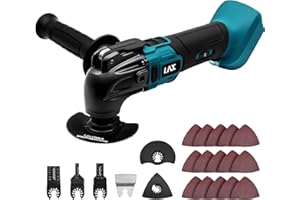 L1NXIXI Akku Multitool kompatibel mit Makita 18V Akku, Multifunktionswerkzeug mit 6 Geschwindigkeiten, 8.500–21.000 U/min, 23 Zubehör Oszillationswerkzeug Set (ohne Akku)