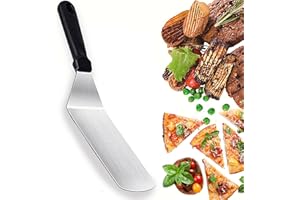 WDEC Metalowa szpatułka do grilla ze stali nierdzewnej, akcesoria do grilla klasy komercyjnej, skrobaczka do hamburgerów, łopatka plancha idealna do grilla i patelni płaskiej, przyborów do gotowania
