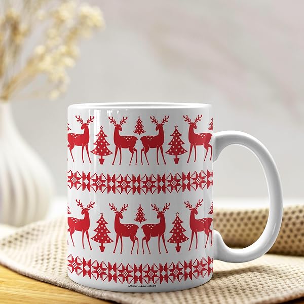 Buy Travel Coffee Ceramic Mug Funny Christmas Porcelain Tea Cup 18oz. by CEDAR  HOME, Set of 4 Online at Low Prices in India - Amazon.in