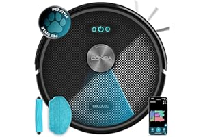 Cecotec Robot Aspirador y Friegasuelos Conga M70. Navegación Láser, 20000Pa de Presión de Succión, Batería de 4500 mAh, Cepillo de Silicona Especial Mascotas, Cobertura hasta 180m²