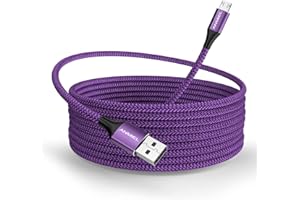 ANMIEL Kabel micro USB 3 m z systemem Android, długi nylonowy pleciony kabel do synchronizacji i szybkiego ładowania, kompatybilny z Samsung Galaxy S6 S7 Edge, smartfonami z systemem Android i Windows i