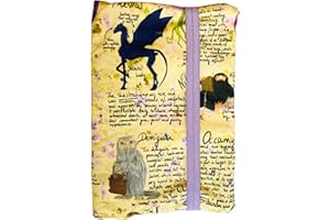 BUOSHA Funda artesanal mediana de solapa para libros y tablets de Animales Fantásticos + marcapáginas de regalo, funda de algodón ecológico, acolchada, Harry Potter. Regalo ideal para adolescentes