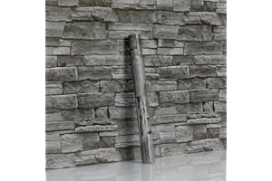 Hode Brick Wallpaper 44x300cm, Grey Self Adhesive Wallpaper, Grey Brick Vinyl Wrap for Living Room, Bedroom, Kitchen, Restaurant Wall Vinyl Covering Contact Paper