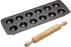 WORLD OF FLAVORS Kitchen Craft Italian Collection, Stampo Antiaderente per Ravioli con matterello