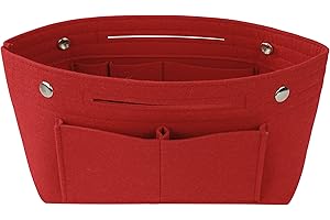ISIYINER Taschenorganizer Filz Taschen Organisator Handtasche Kosmetik Organizer Kosmetiktasche für Frauen Rot