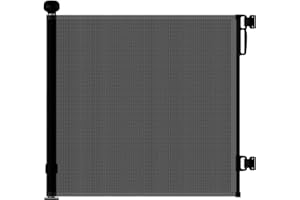 Allyson® Treppenschutzgitter Ausziehbar, Türschutzgitter bis 140 cm Treppengitter für Kinder & Haustiere, Kinderschutzgitter 85 cm Höhe, Haustierschutzgitter Einziehbar, Verstellbar & Stabil – Schwarz