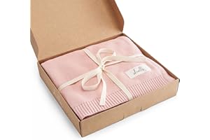 ‎LIVELLA Livella Babydecke aus 100% Bio-Baumwolle, Premium Strickdecke samt weich und atmungsaktiv, Ideal für zarte Babyhaut, Oeko-TEX Standard 100 und GOTS Zertifiziert (Rosa)