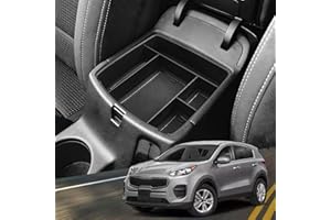YEE PIN Scatola portaoggetti compatibile con Kia Sportage QL 2016-2021 (per cambio manuale), organizer per console centrale per braccioli, accessori con tappetino antiscivolo