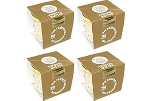 Die Trüffelmanufaktur - Feinkost 4er Set Trüffelbutter mit 15% echtem frischen schwarzem Trüffel, die Delikatesse für Feinschmecker, weiße Trueffel-Butter im Glas á 95 g, Vorratspack 360 g