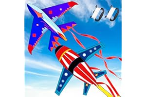 Lubibi Aquilone per Bambini e Adulti, 2 PCS Aereo Aquiloni a Linea Singola, con Maniglia, 100 Metri di Filo e Coda Lunga, Facili da Far Volare, Giochi di Aquiloni per Bambini e Adulti Dai 3 Anni in su