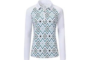 MoFiz Polo Donna Manica Lunga con Cerniera 1/4 Golf Tennis Poloshirt Traspirante All'aperto Sport Top