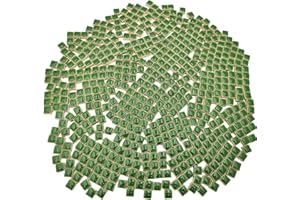 BTMIEY Quadratische Keramik-Mosaikfliesen, 500 Stück, 1 x 1 cm, handgefertigt, kreative Mikro-Mosaikstücke für Liebhaber, DIY-Mosaik-Projekte und Heimdekorationen (grün)